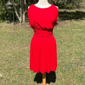 NWT Express Red Sleeveless Knee Length Dress Size SP